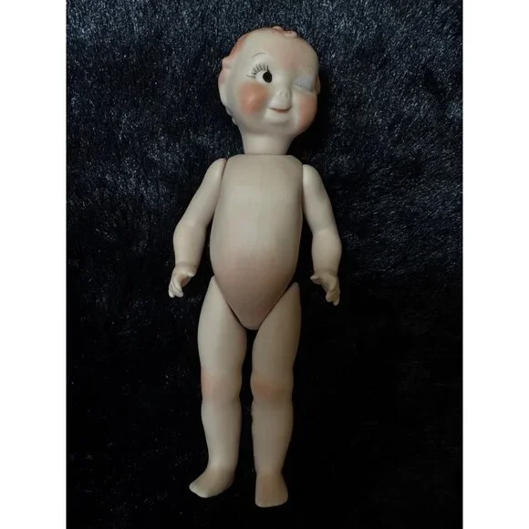 Vintage Kewpie Porcelain Bisque Doll Articulated Limbs Collectible 7" Winking - Picture 1 of 6
